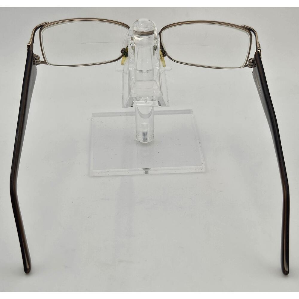 Luxe Eyeglass Frames Brown Gold Crystal Accent Hinges 53-17-135 Full Rim K8 - Picture 6 of 14